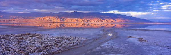 Early morning reflection of the Panamint Range, Death Valley National Park, CA