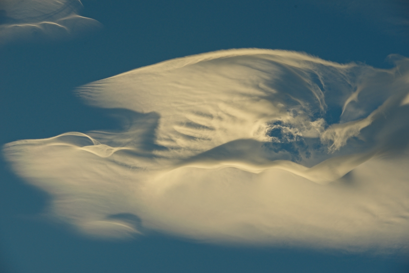 Altocumulus lenticularis with superciliaris formations, above Round Valley, CA