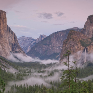 Yosemite Valley after clearing spring storm, from Tunnel View, Yosemite National Park, CA