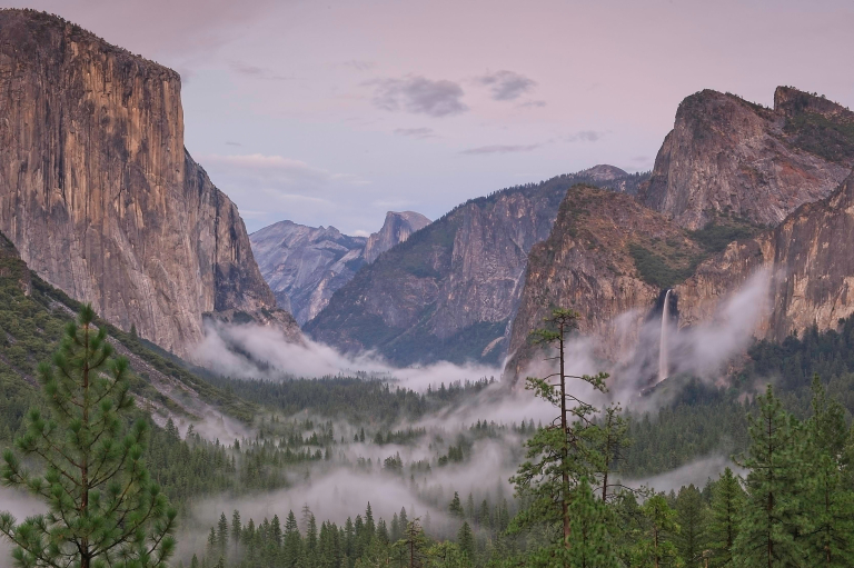 Yosemite Valley after clearing spring storm, from Tunnel View, Yosemite National Park, CA